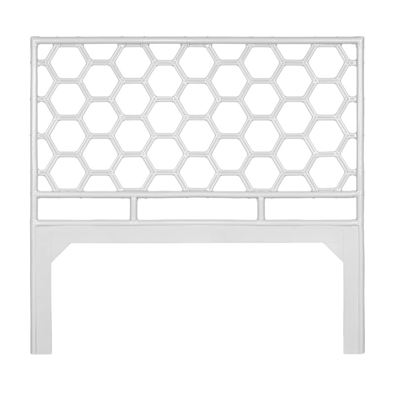 Honeycomb Open-Frame Headboard, White, Queen