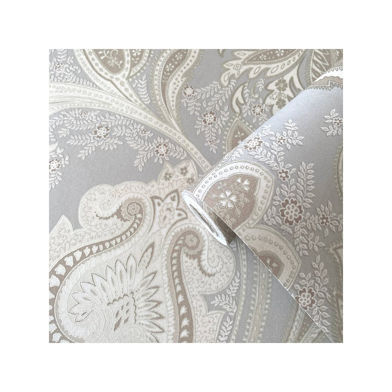 Elegance 10m x 53cm Satin Wallpaper Roll, Grey