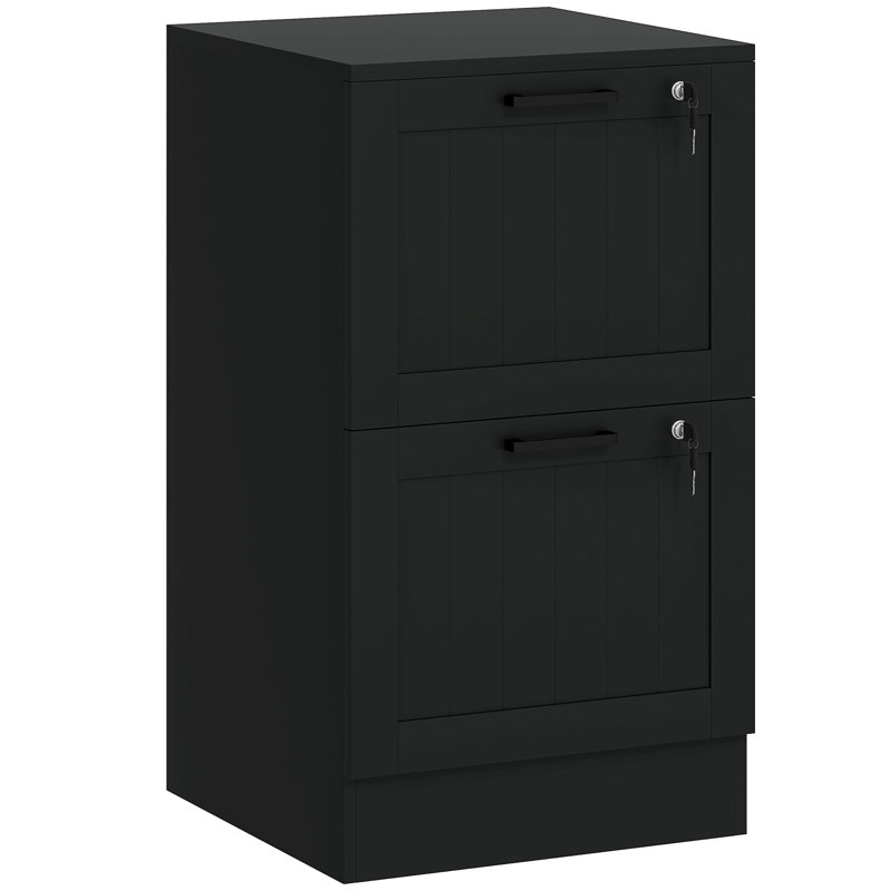 40cm Wide 2 -Drawer File Cabinet, Black