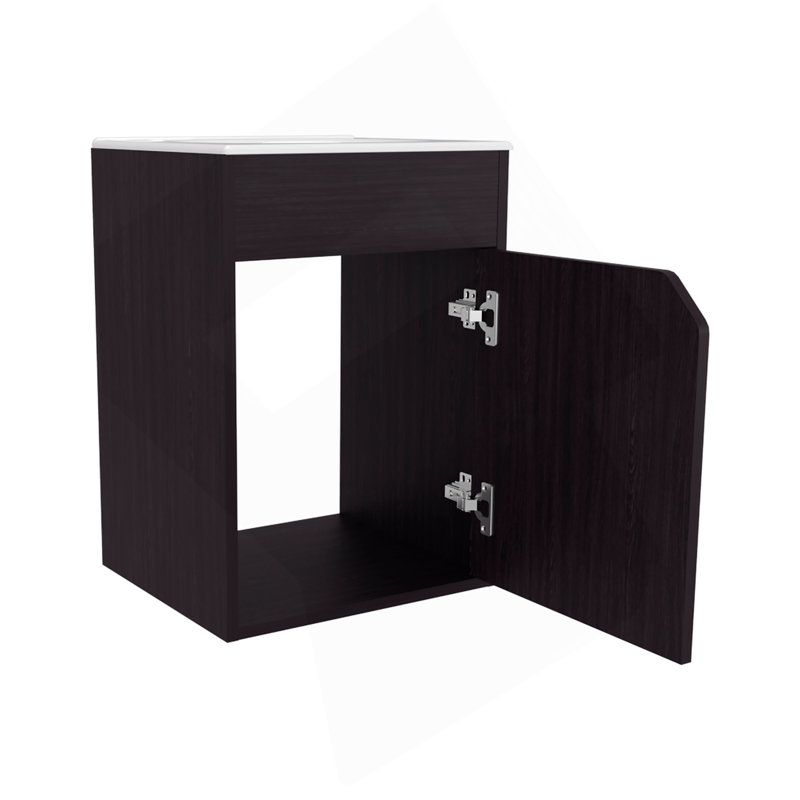 Meuble-lavabo flottant avec porte Nelson, wengé, Wengé