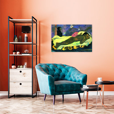 Girl In Bed Classic Colorful Abstract Landscape Spring Wall Art Print by Paul Gauguin - Wrapped Canvas Print