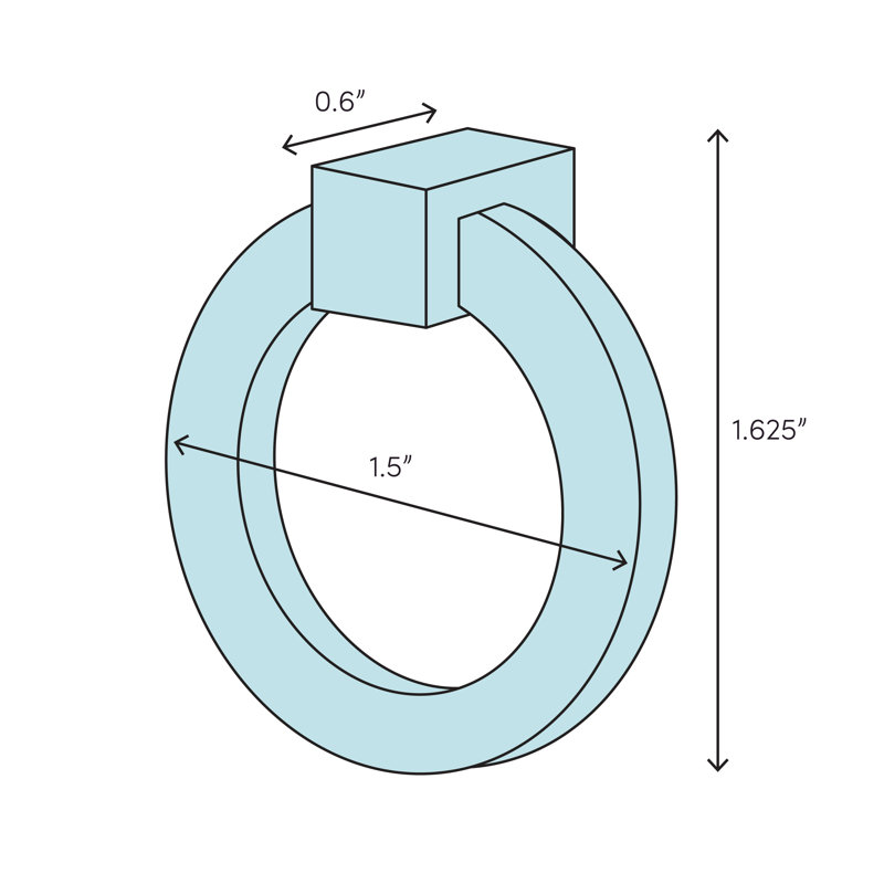 Pewter Traditional Drop Bail Ring Pull with Mounting Hardware