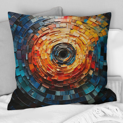 Colorful Vinyl Record Vinyl Mosaic III - Vinyl Records Printed Throw Pillow