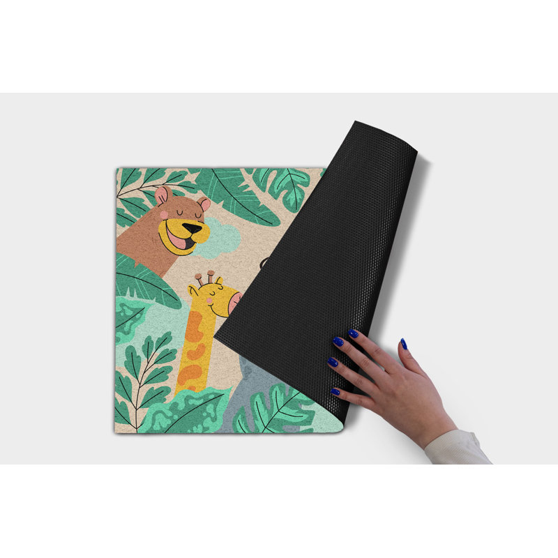 Non-Slip Floral Outdoor Doormat