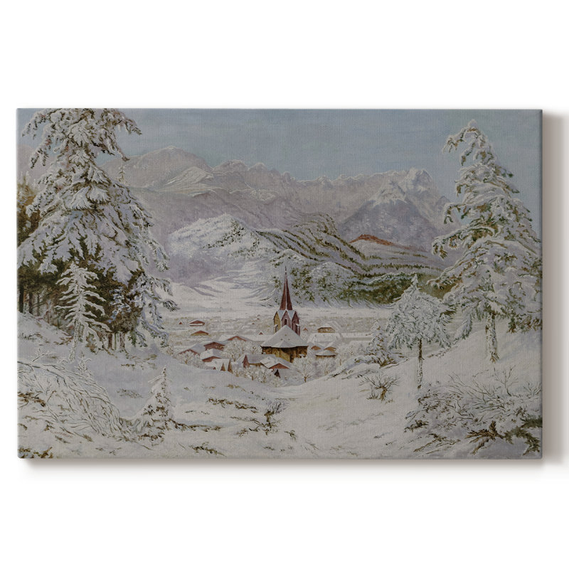 Paysage rétro - Toile tendue avec châssis, H 33 po x l 49 po x P 1,5 po, Toile tendue