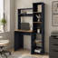De bureau H 64 po, 7 tablettes, bleu Alby / chêne naturel - Bureau à domicile