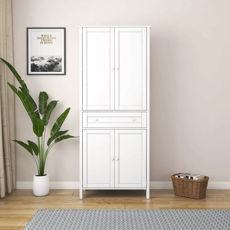 Pantry Cabinet with Adjustable Shelves, Doors and Drawers