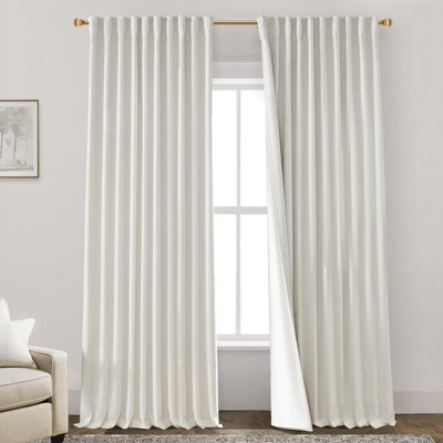 Ensemble de 2 panneaux de rideaux de 84 po de longueur, rideaux occultants de 70 po pour fenêtre de 60 et 72 po, rideau noir à porte coulissante de 84 po de longueur, crème