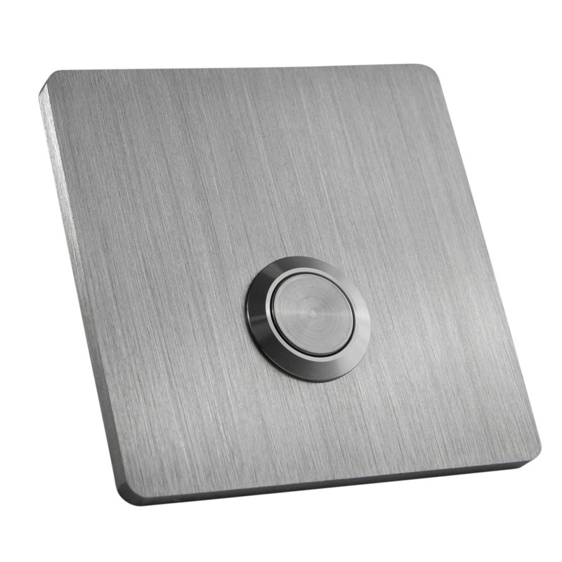Bouton de sonnette, H 2,36 po x l 2,36 po x P 0,16 po