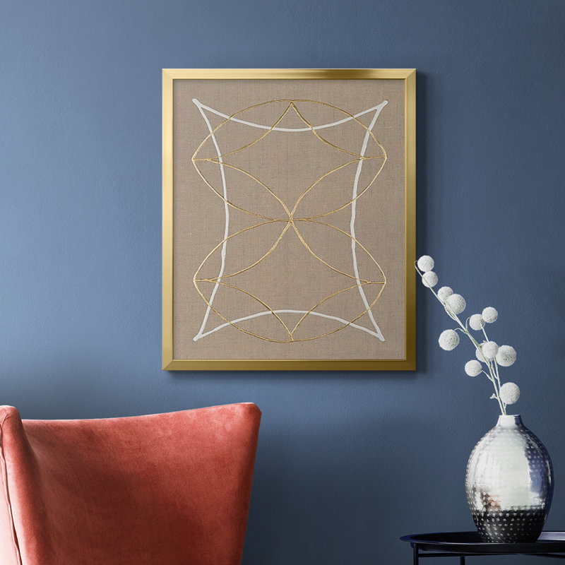Hyperbola I, toile encadrée de qualité supérieure - prête à être accrochée, H 24 po x l 20 po, Or