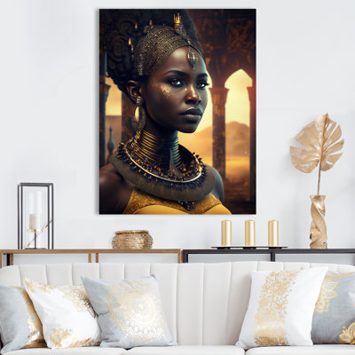 Crosland, reine afro-américaine avec bijoux traditionnels II, reproduction sur toile