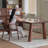 Retro Brown Rectangular Solid Wood Dining Table-1306291435