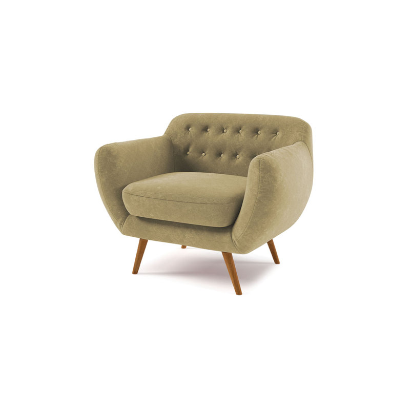 Millicent Upholstered Armchair, Olive
