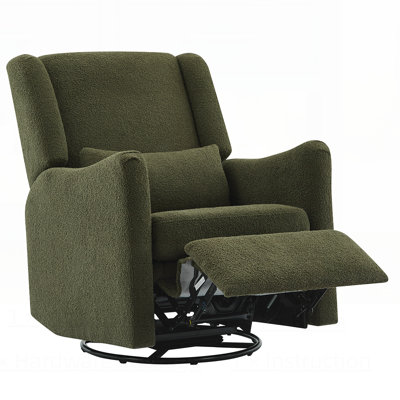 Swivel Glider Rocking Chair with Recliner, Teddy Fleece Upholstery, and Smooth Gliding Motion  Comfort