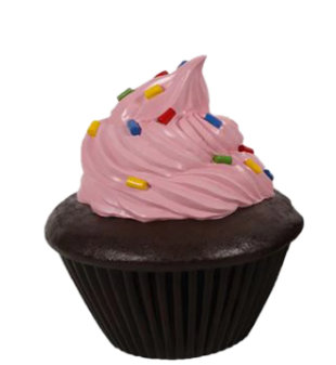 Statue de petit gâteau glacé rose Hennion, Chocolat
