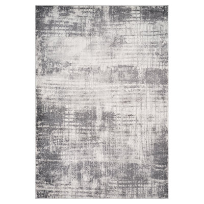 Mackensy Abstract Cream Power-Loom Area Rug