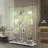 Tempered Glass Display Cabinet, Tempered Glass Top Storage Cabinet, Wine Cabinet With Bluetooth Led Light Strip-153820469