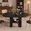 Table de salle à manger extensible ronde 43,3 "à 59" pour 4-6, table de cuisine ronde à ovale avec rallonge rabattable intégrée, base stable en H et tablette de rangement-230450420