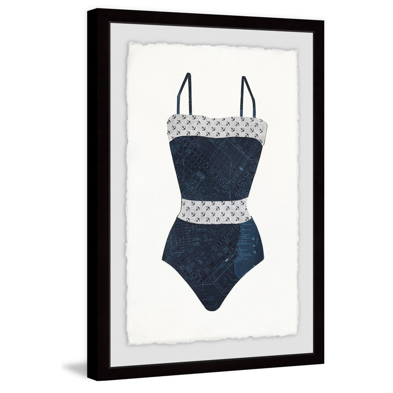 « original monokini », reproduction d’art encadrée, H 12 po x l 8 po x P 1,5 po