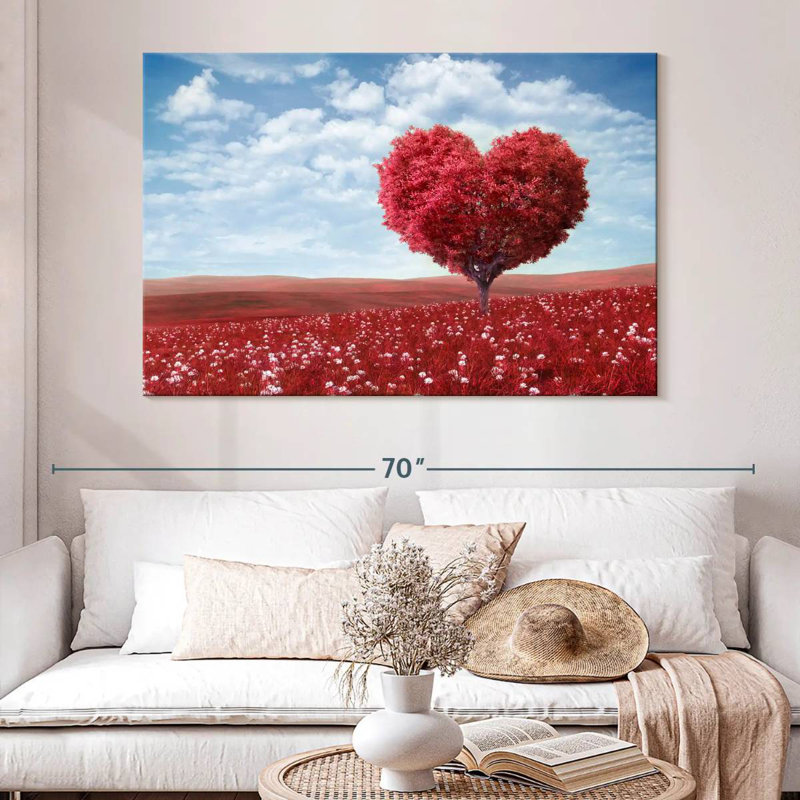 Harnek Red Tree Heart, 34" H x 51" W