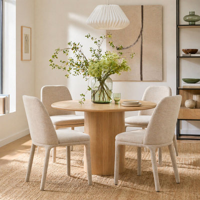 Chaise de salle à manger rembourrée en tissu de 19,5 po de hauteur (ensemble de 4)