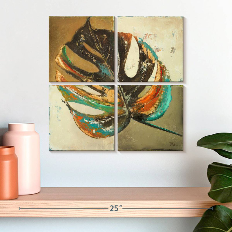 Harnek feuilles contemporaines II, H 18 po x l 18 po