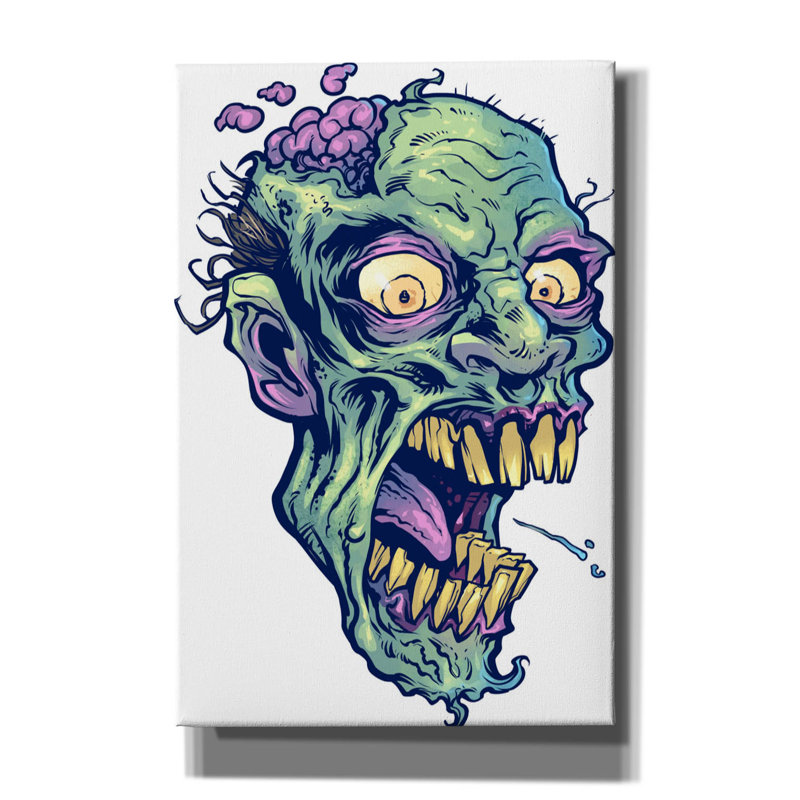 " Zombie Pattern Head 14 ", 18" H x 12" W x 0.75" D