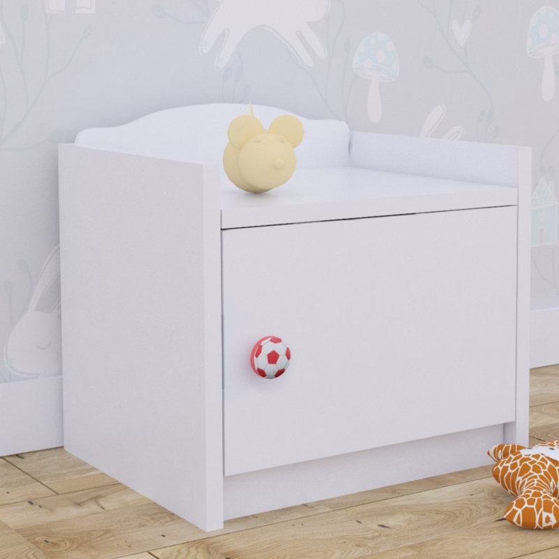 1 Drawer Nightstand, Red