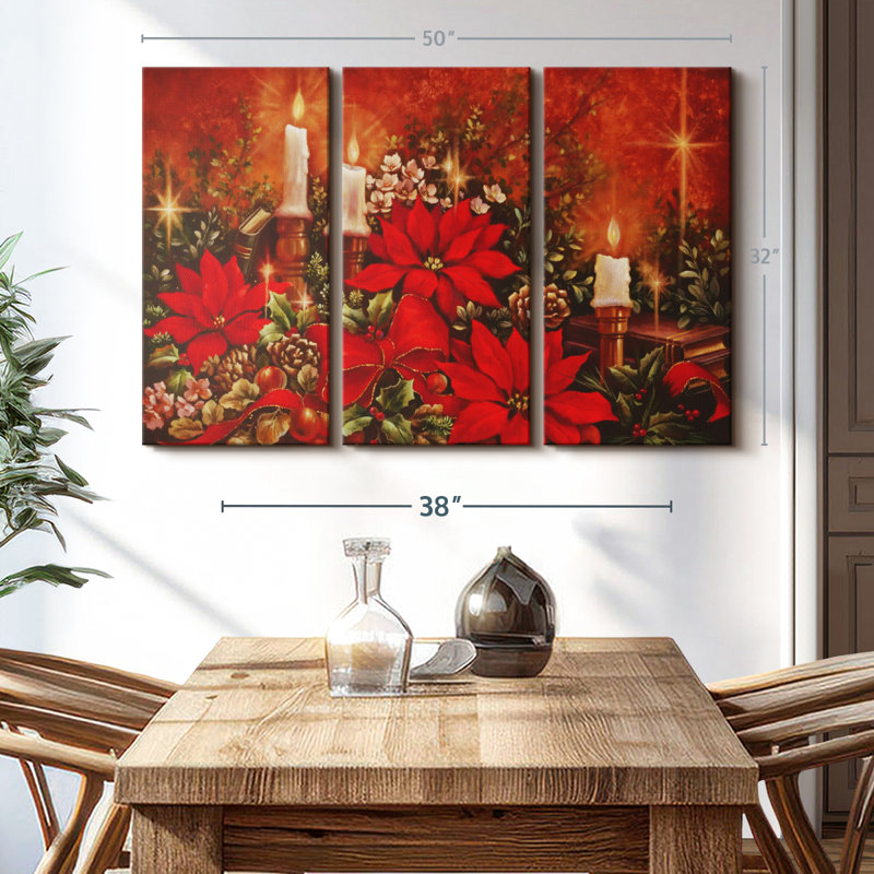 «Poinsettia éclairé» sur, H 32 po x l 50 po