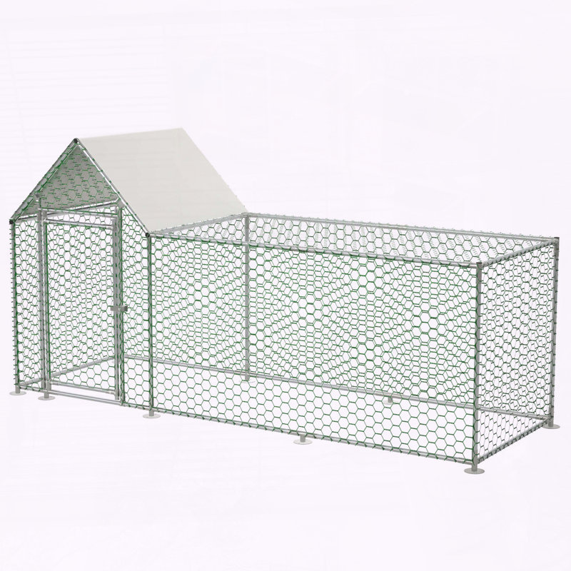 Grande cage de poulailler en métal, H 59,6 po x l 119,1 po x P 42,2 po
