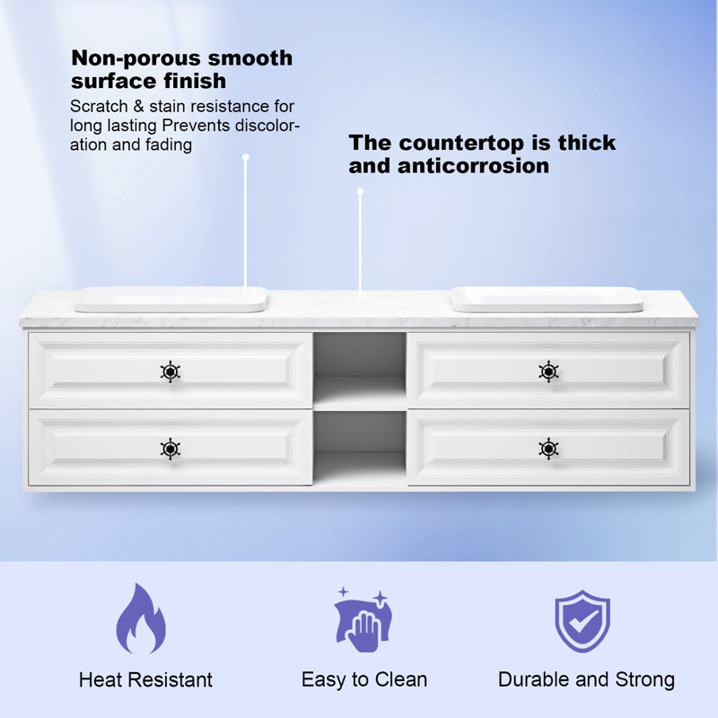 Ahnalise 96'' W Double Vanity