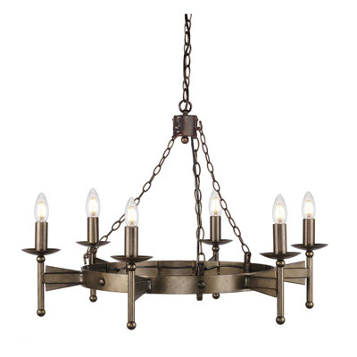 Dabrowski 6 - Light Waggon Wheel Chandelier