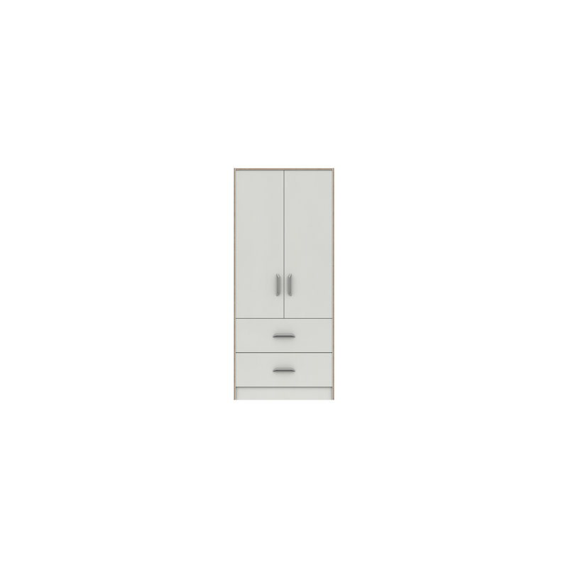 Zakariyah 2 Door Manufactured Wood Wardrobe, White