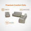 Ensemble de canapé inclinable électrique gris clair 3 pièces, similicuir respirant avec lumières DEL, charge USB, structure en bois massif pour le salon