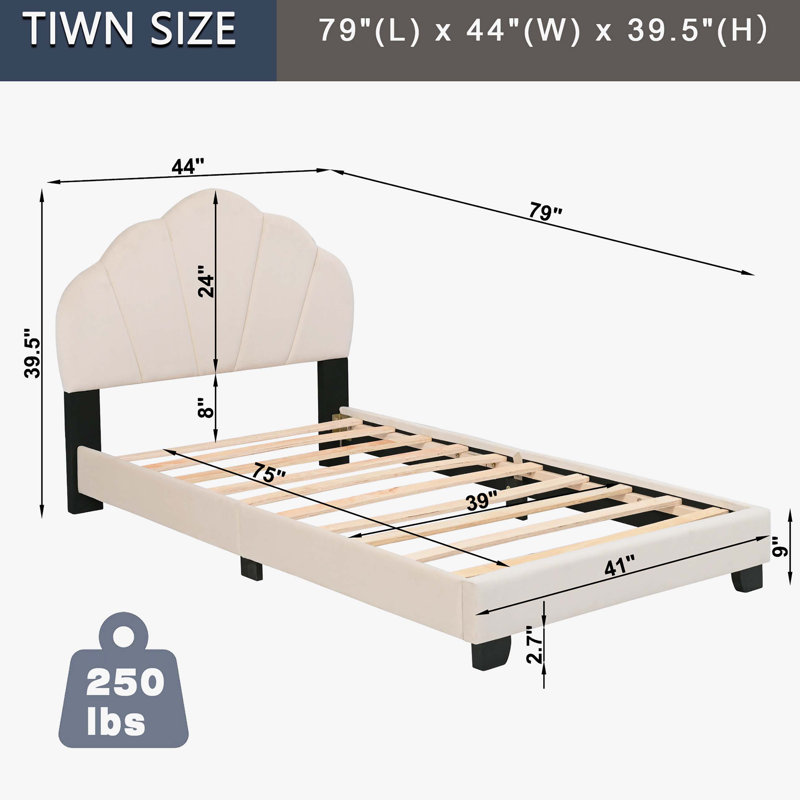 Alviso Upholstered Platform Bed, Beige