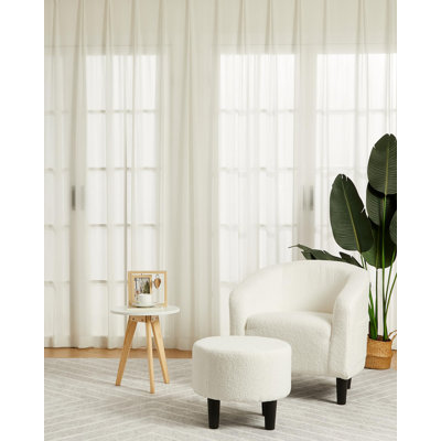 Fauteuil d'appoint en tonneau avec repose-pieds, fauteuil club moderne et tabouret Boucle, fauteuil d'angle élégant pour chambre à coucher et salle de lecture