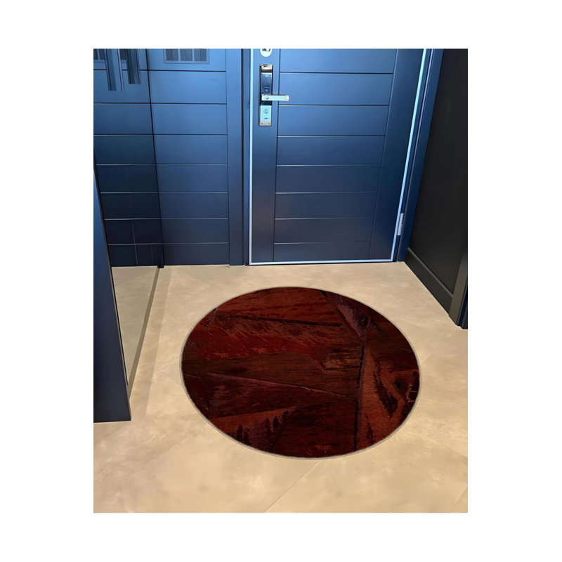 Tapis décoratif moderne Burdy, Rond 2 pi 8 po