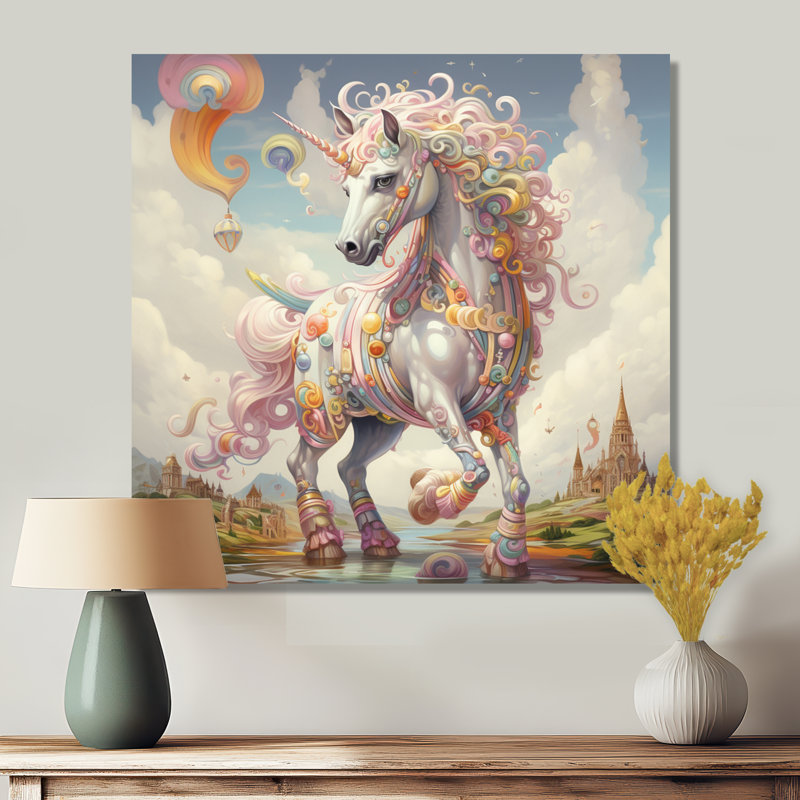Armin - Unicorns Wall Art Living Room, Toile tendue, H 36 po x l 36 po x P 1,5 po