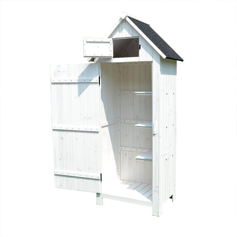 Solid Wood Shiplap Apex Tool Shed, White