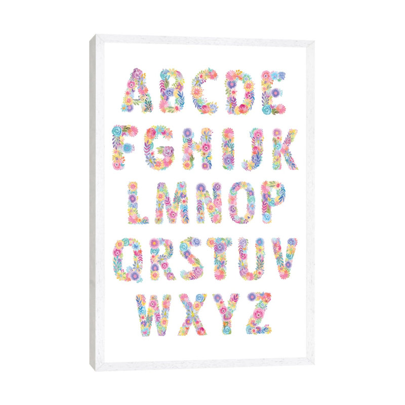 Blooming Alphabet by Stephanie Corfee - Gallery-Wrapped Canvas Giclée on Canvas, White Framed, 101.6 cm H x 66.04 cm W
