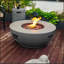 Foyer de table au propane 36 po 36 po, foyer rond en acier de 50 000 BTU avec support de réservoir pour terrasse extérieure - gris
