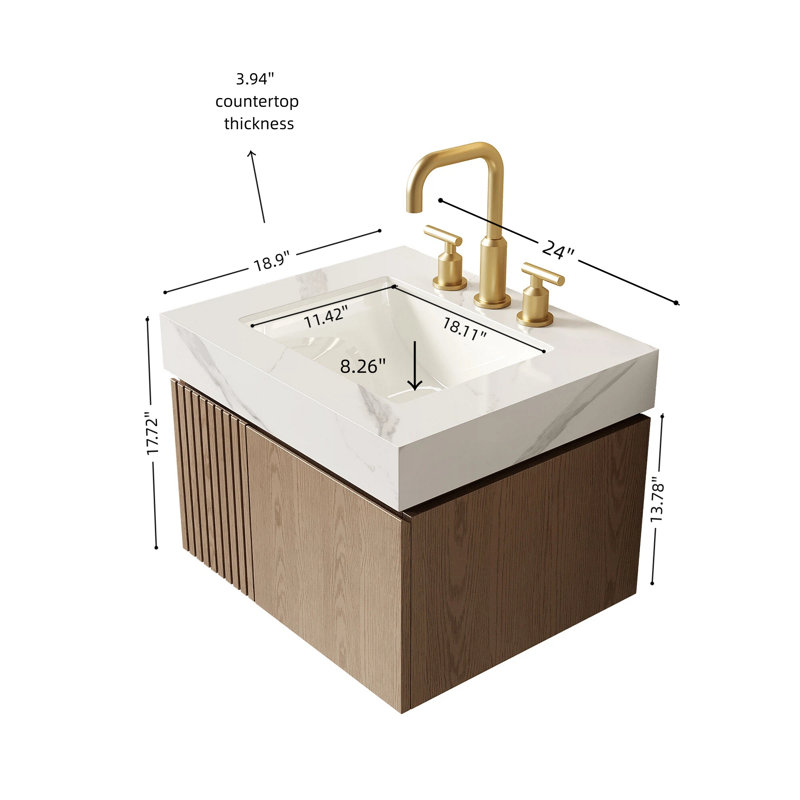 Meuble-lavabo moderne (doit inclure le meuble-lavabo et le lavabo) avec rangement