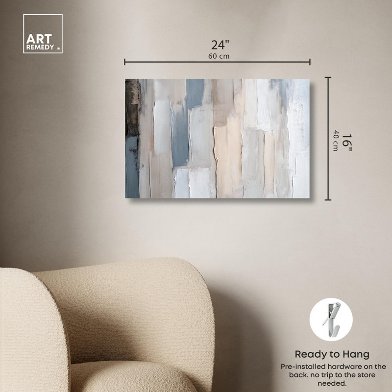 Soft Edges Abstract Geometric Canvas Art in 24" x 16"