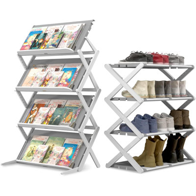 12 Pair Stackable Shoe Rack