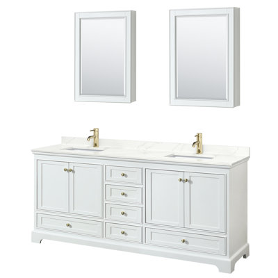 Deborah 60'' Double Bathroom Vanity with Quartz Top