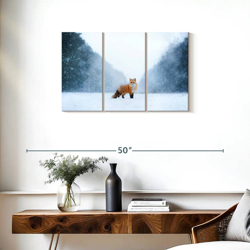 Red Fox In The Snow, 20" H x 33" W
