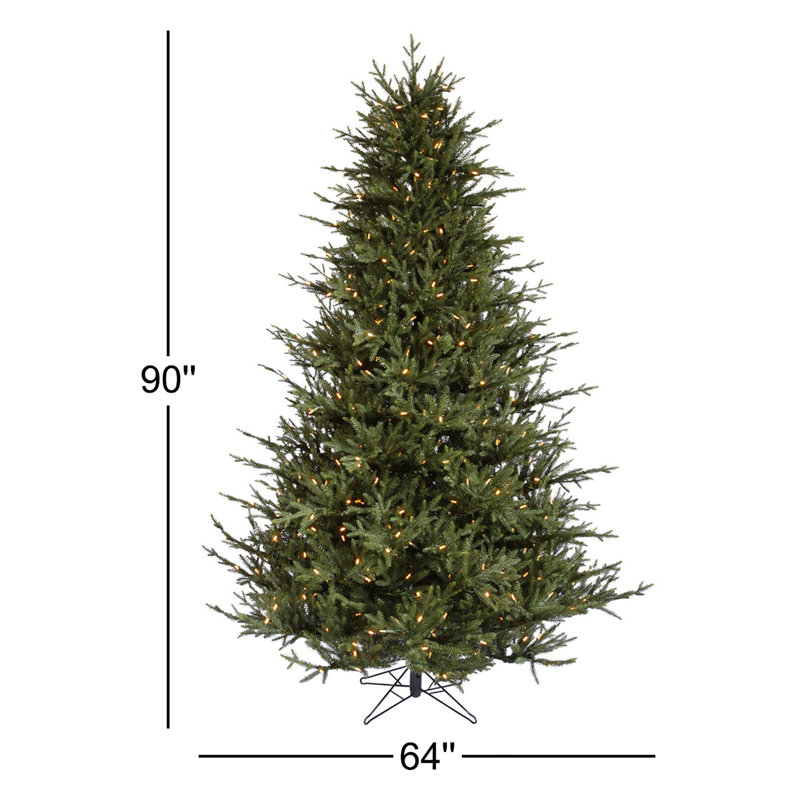 8.5" H Green Realistic Artificial Fir Christmas Tree with 1000 Lights LED Lights, 7.5' H