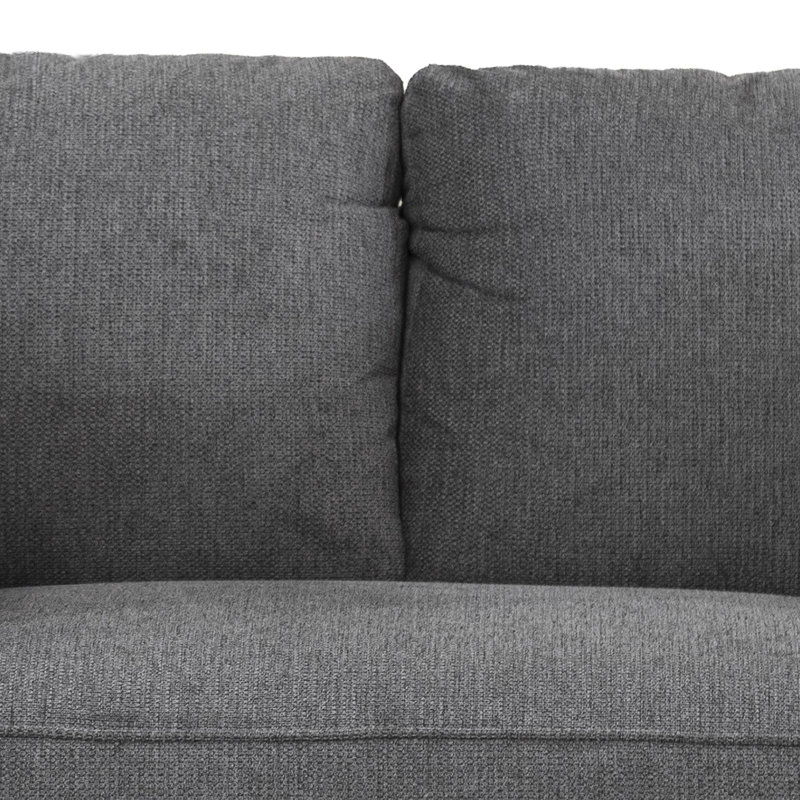 Fixed Sofa Set, Dark Grey, 2 Pieces: Sofa, Loveseat