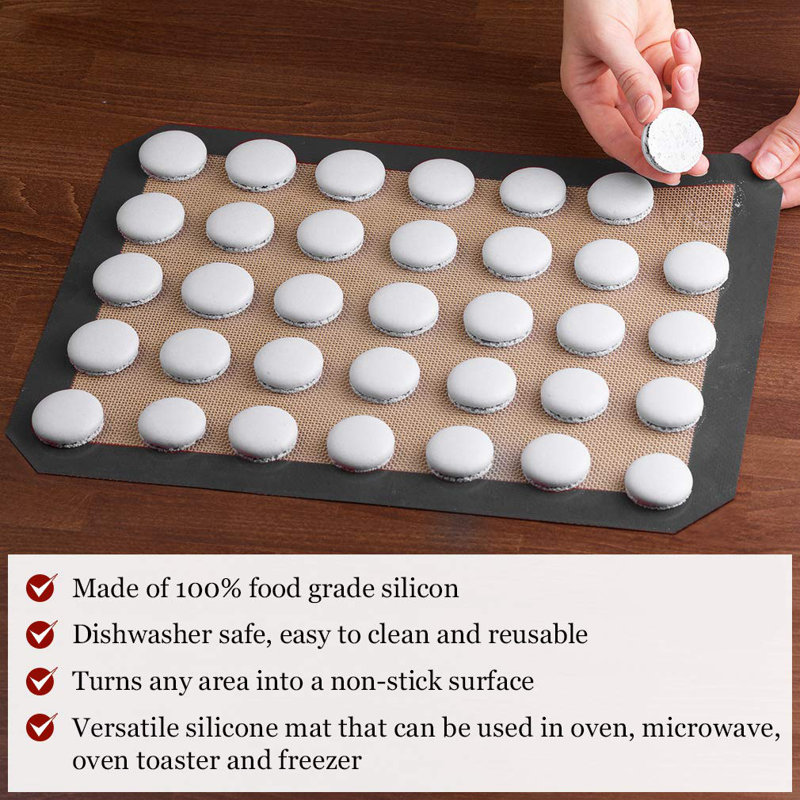 2-Pack Tray Liners, Reusable Non-Stick Cookie Trays, Grey