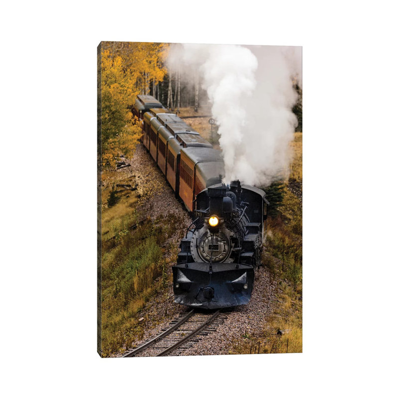 Steam Engine And Passenger Cars, Cumbres & Toltec Scenic Railroad - Wrapped Canvas Print, 20.32 cm H x 30.48 cm W